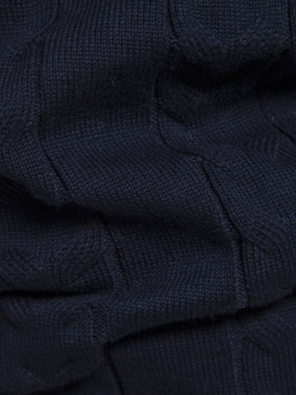 Geometrischer Jacquard Pullover mit Kontrast und Viertel-Reißverschluss