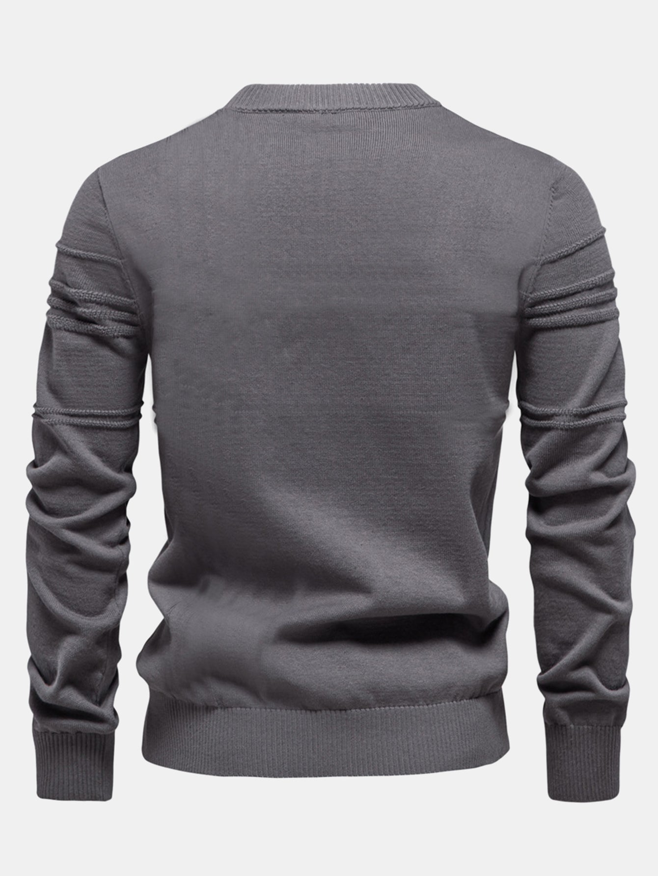 Gestreifter Rundhals-Jacquardpullover