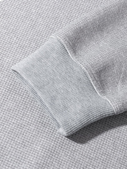 Gemütliches Waffel-Sweatshirt mit Rundhalsausschnitt für einen lässigen Look