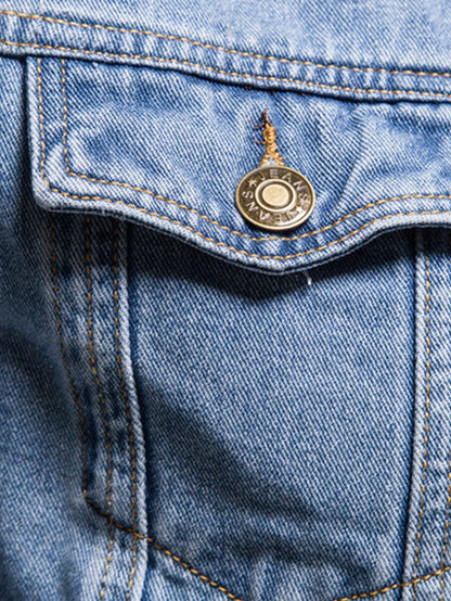 Vintage-Washed Jeansjacke