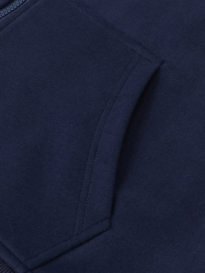 2-in-1 Karierter Kapuzenpullover mit Reißverschluss und praktischer Kängurutasche