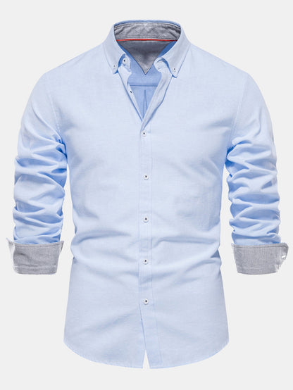 Oxford Langarmhemd mit Knöpfen