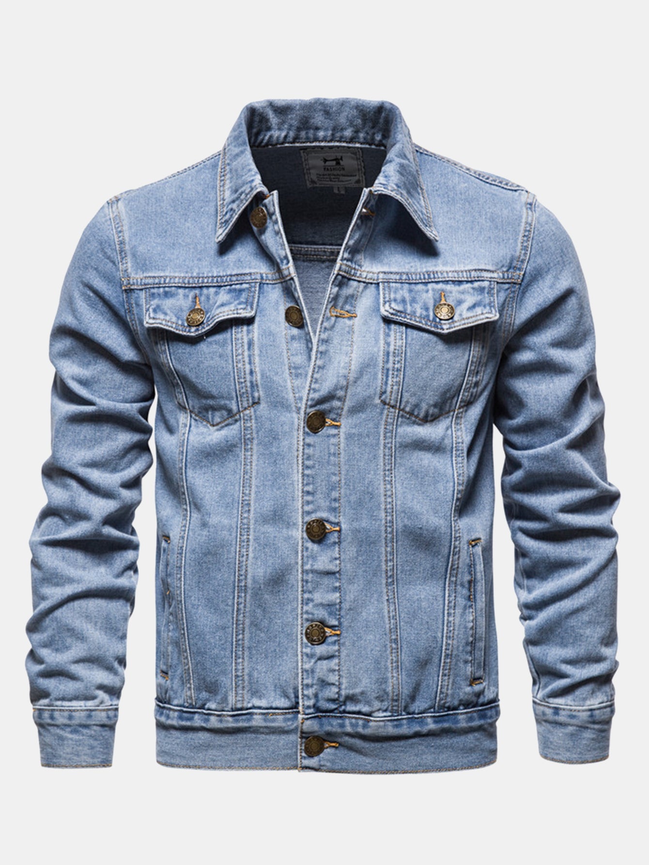 Vintage-Washed Jeansjacke