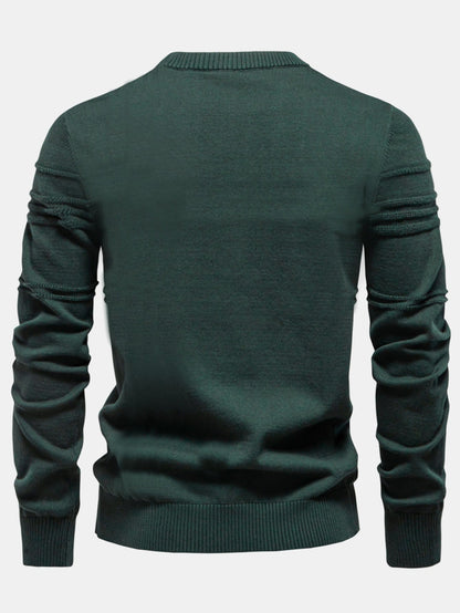 Gestreifter Rundhals-Jacquardpullover
