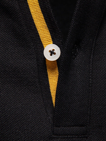 Langärmliges Poloshirt mit Giraffenstickerei