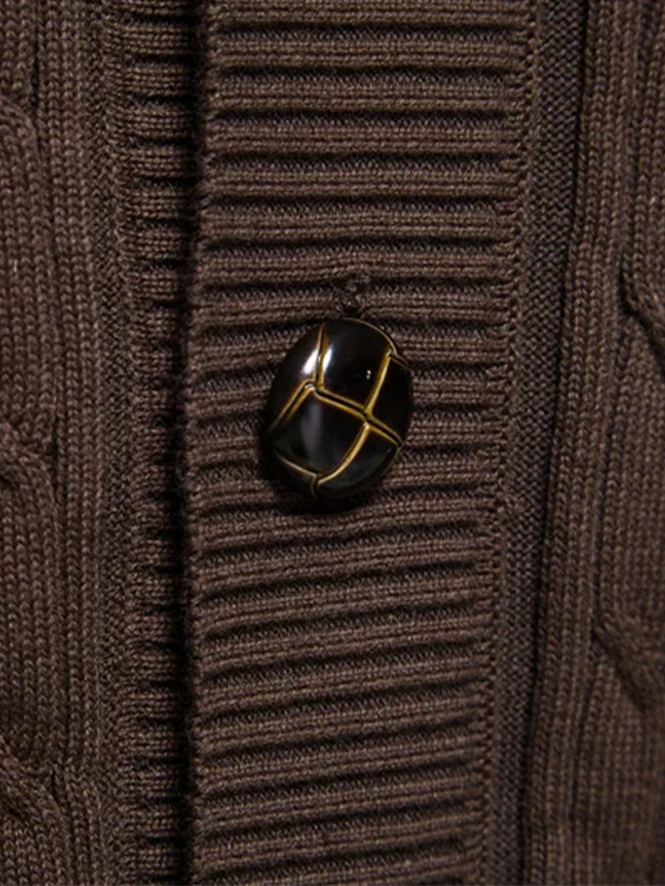 Geometrische Jacquard-Strickjacke mit Schalkragen