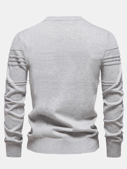 Gestreifter Rundhals-Jacquardpullover