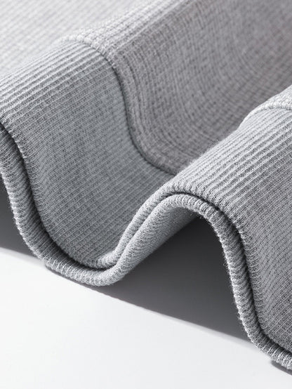 Gemütliches Waffel-Sweatshirt mit Rundhalsausschnitt für einen lässigen Look