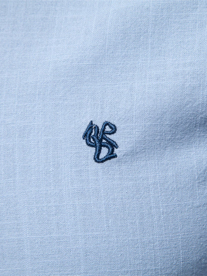 Langarm Hemd im Leinen-Look mit Stehkragen