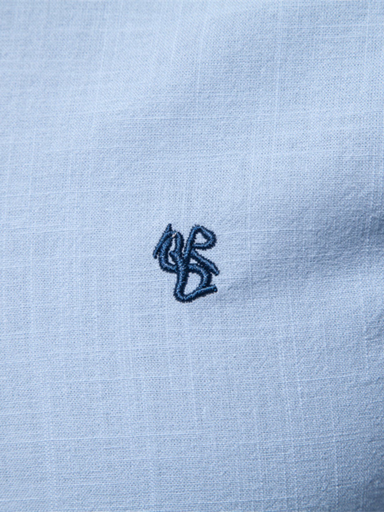 Langärmliges Hemd im Leinen-Look mit Stehkragen