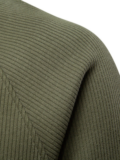 Gestreiftes Sweatshirt mit Raglanärmeln und Viertel-Reißverschluss