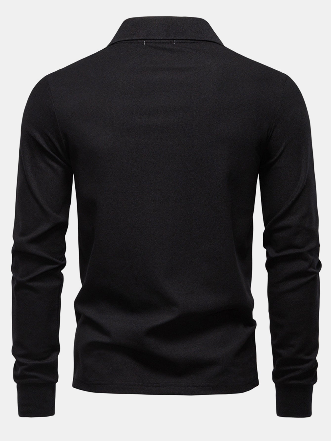 Langärmliges Poloshirt mit Giraffenstickerei