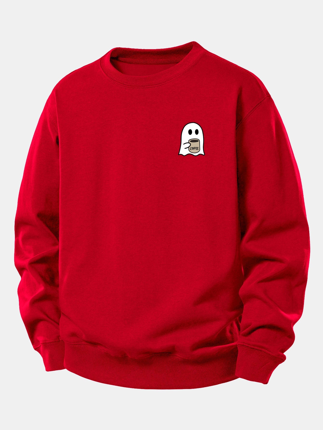 Relaxed Fit Sweatshirt with Ghost Coffee Design