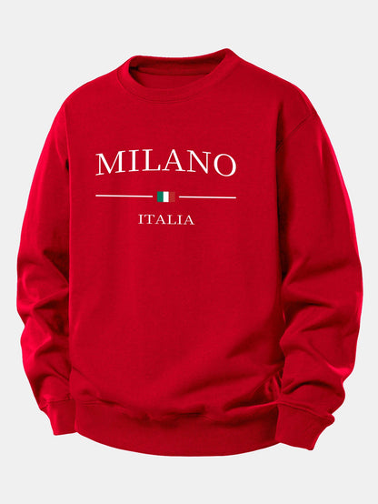 Relaxed Fit Milano Print Sweatshirt