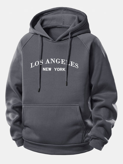 Los Angeles Bedruckter Kapuzenpullover mit Kordelzug
