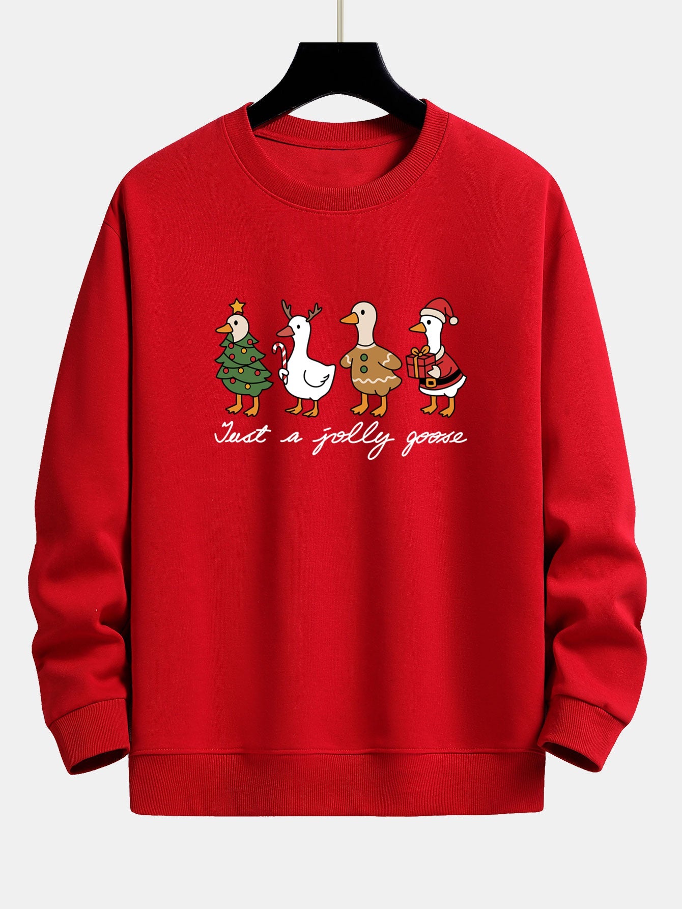 Locker Geschnittenes Sweatshirt mit Weihnachtsente-Print