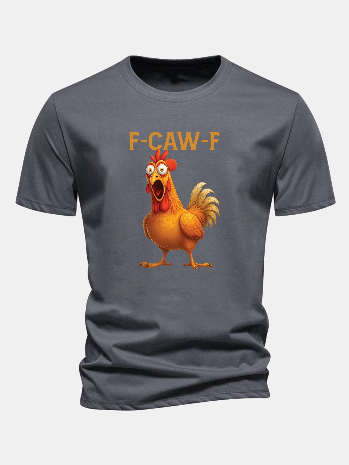 Baumwoll-T-Shirt mit regulärer Passform und Hahn-Design