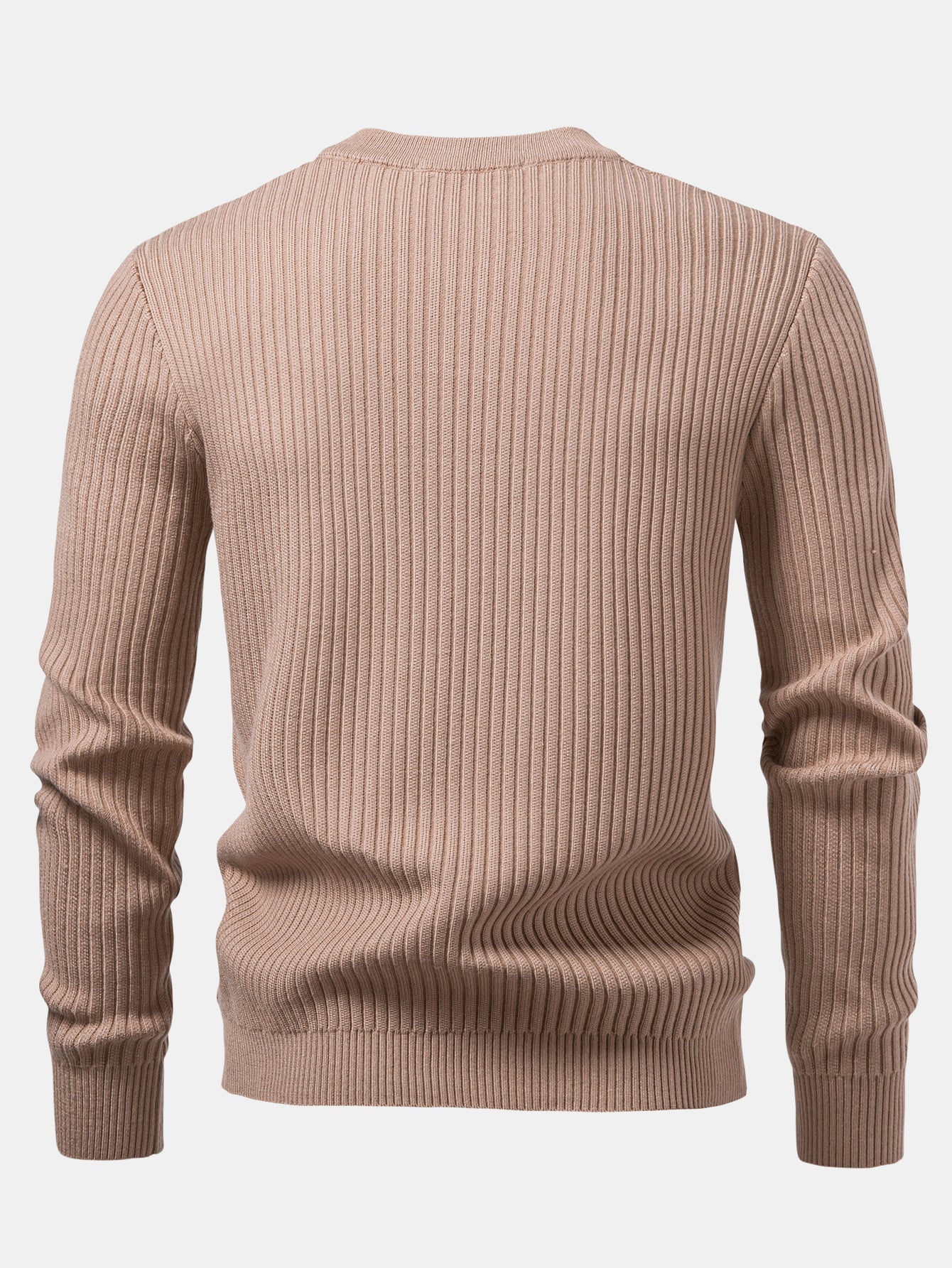 Gerippter Pullover mit Henley-Ausschnitt