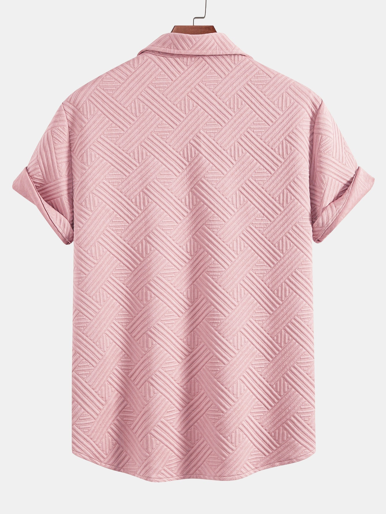 Gestreiftes Jacquard-Hemd mit Knopfleiste und Shorts mit Kordelzug