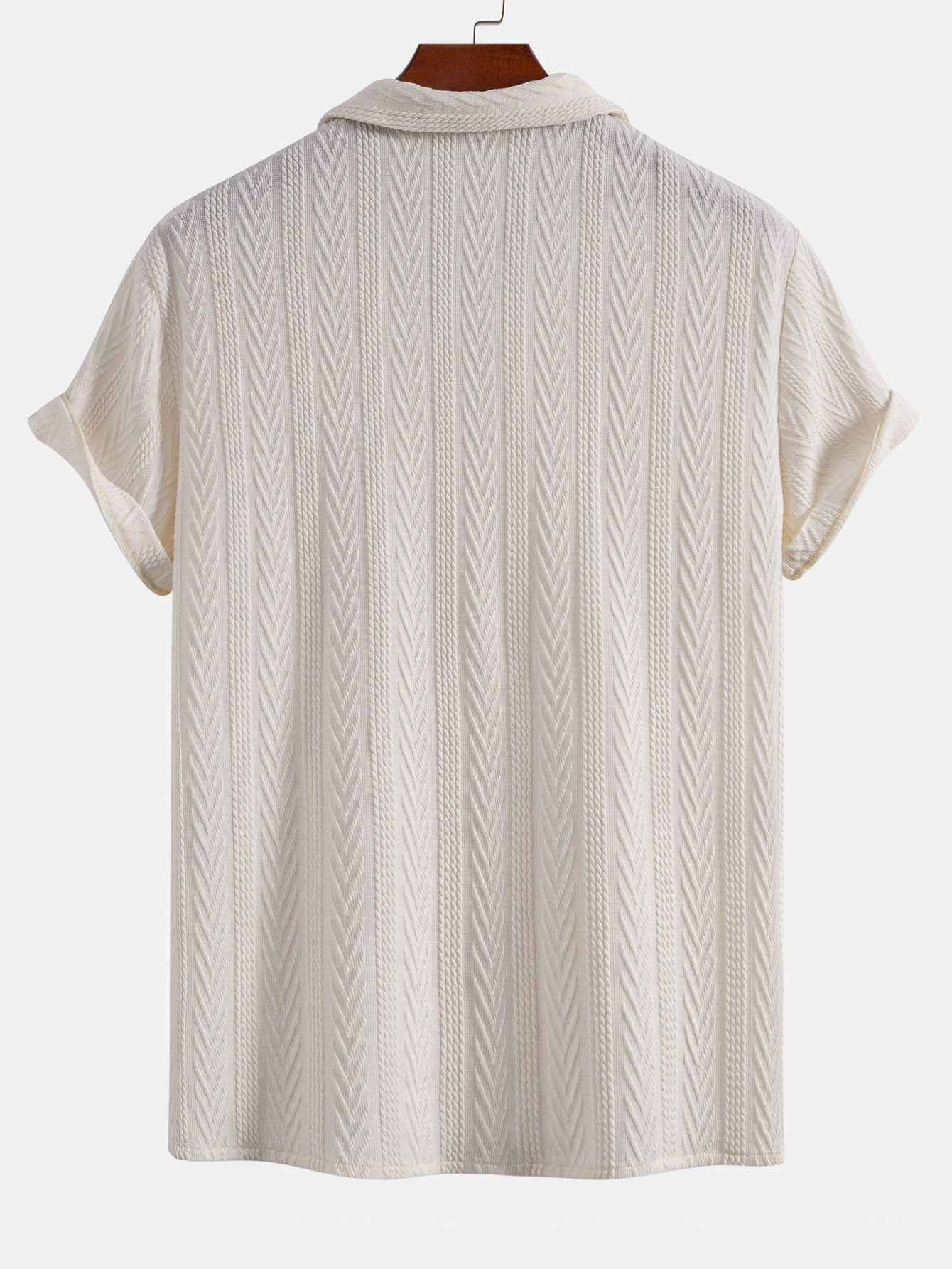 Textured Jacquard Cuban Shirt & Creased Straight Leg Trousers