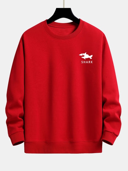 Hai-Motiv Sweatshirt mit lockerem Schnitt