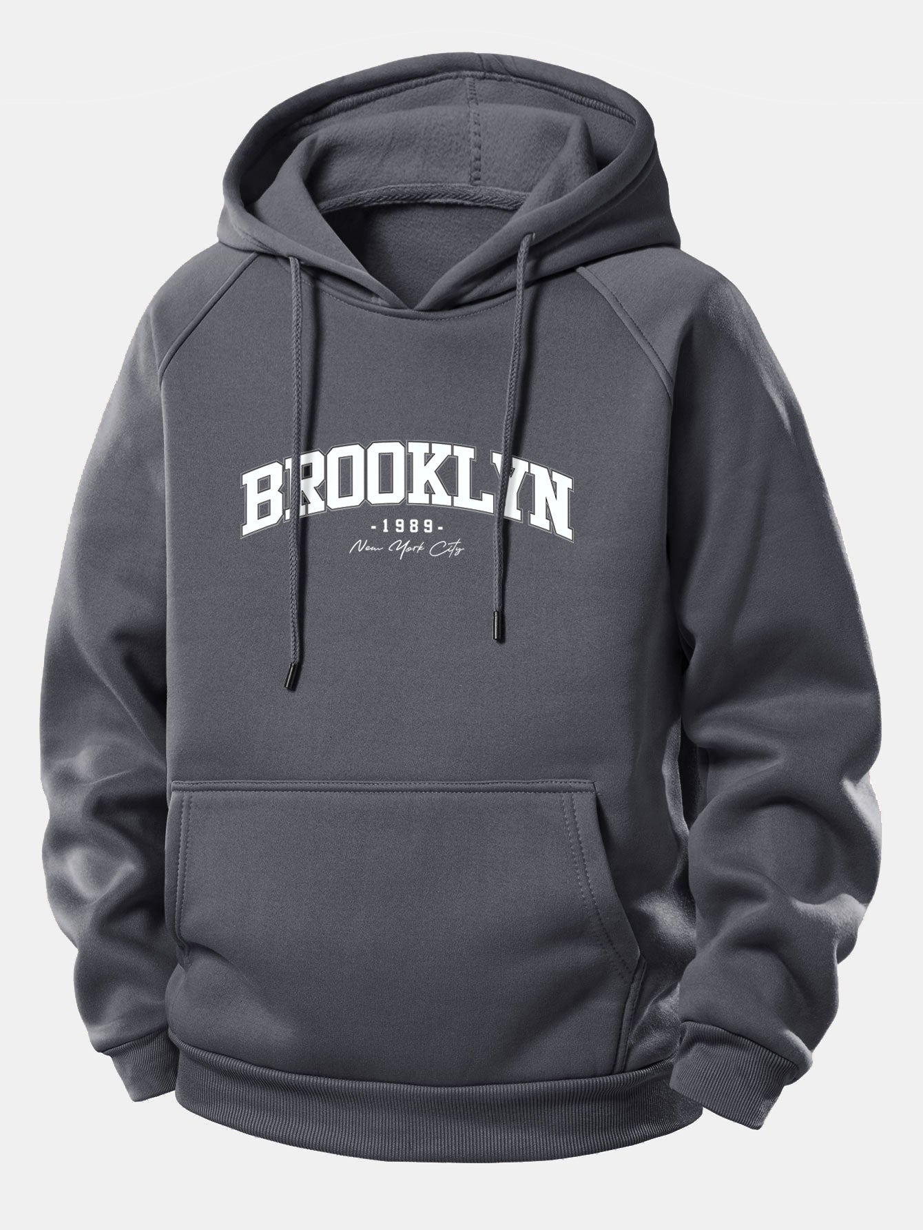 Brooklyn Print Hoodie mit Kordelzug