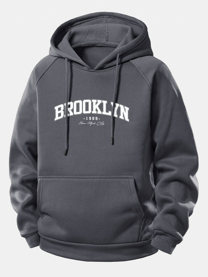 Brooklyn Print Kapuzenpullover mit Kordelzug