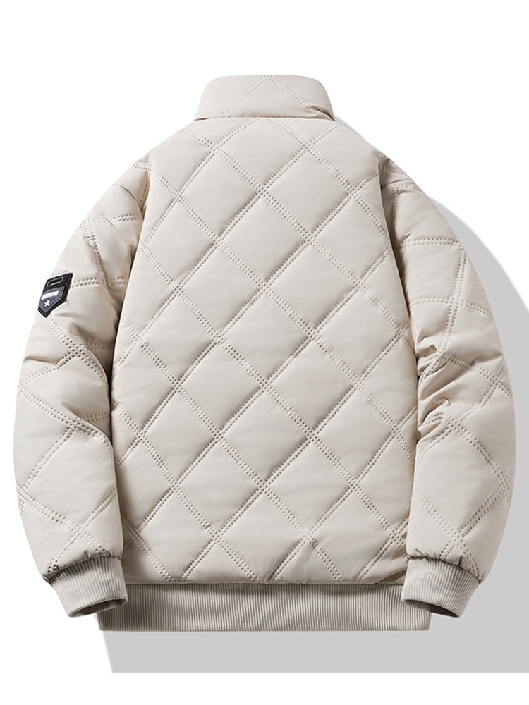 Steppjacke mit Stehkragen und Kunstfellfutter