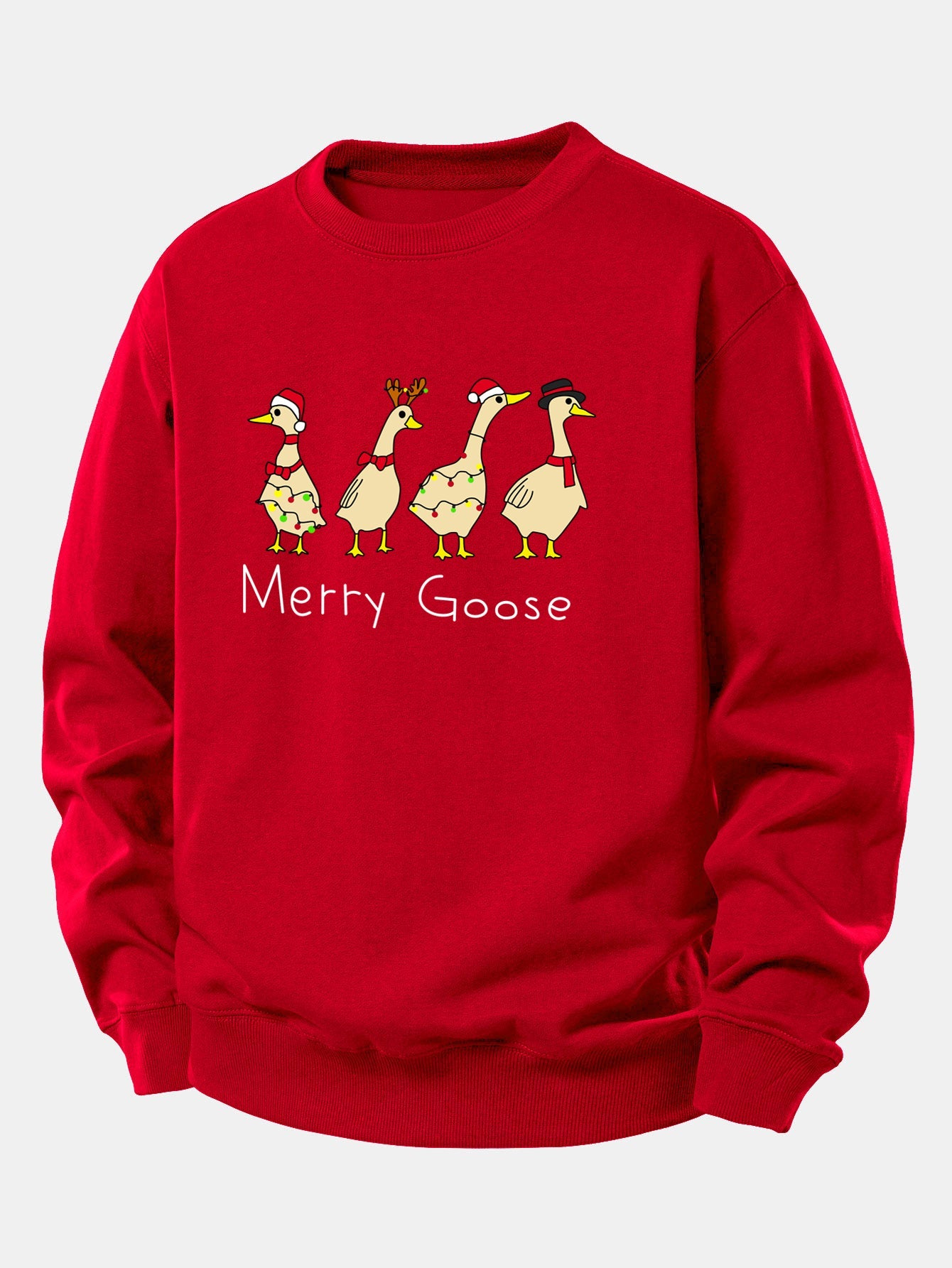 Locker Geschnittenes Sweatshirt mit Weihnachtsente-Design