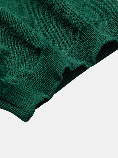 Gestreiftes Jacquard-Polo mit gerader, gerippter Hose