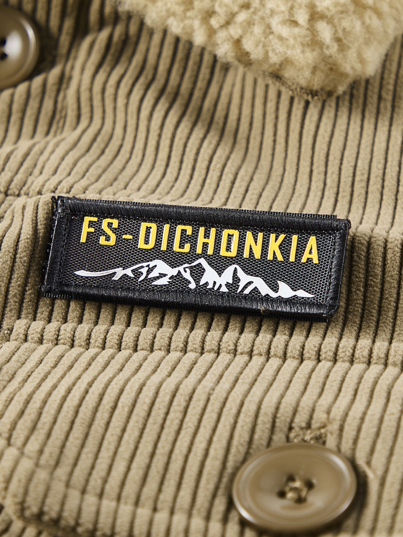 Teddy-Fleecegefütterte Cordjacke mit Knöpfen