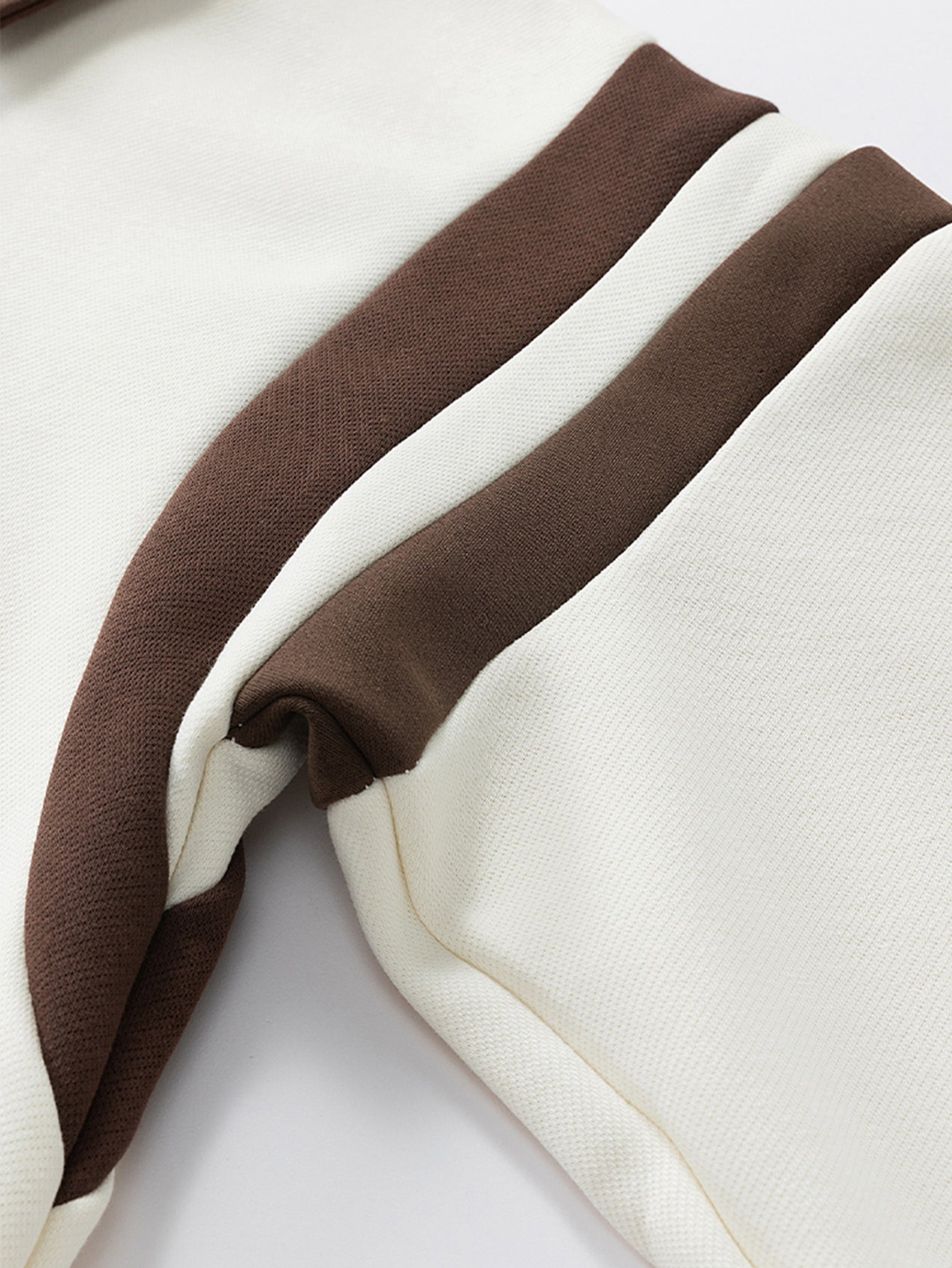 Color Block Zip-Up Polo Sweatshirt