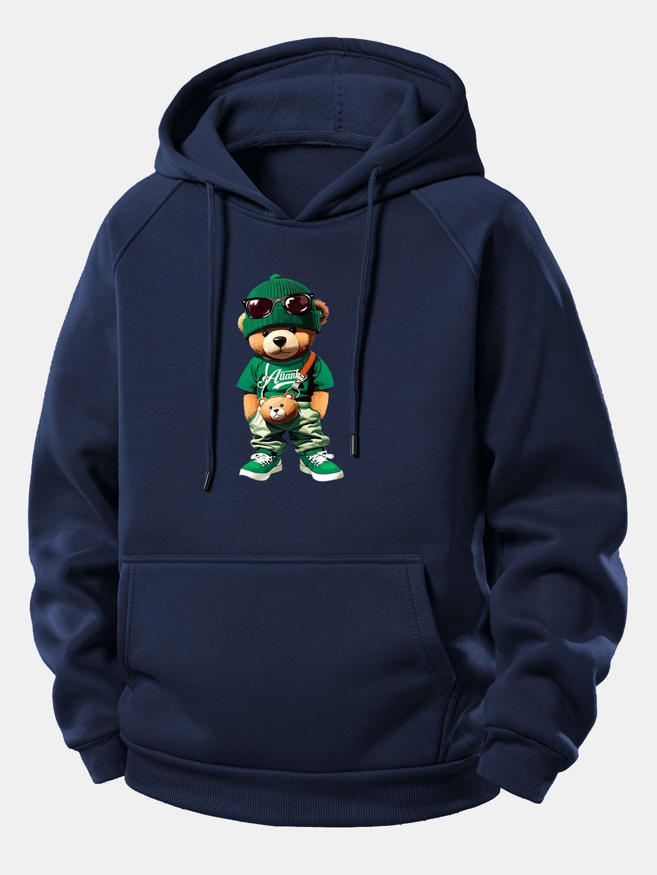 Stylischer Hoodie mit Bären-Print und Kordelzug