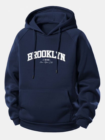 Brooklyn Print Kapuzenpullover mit Kordelzug