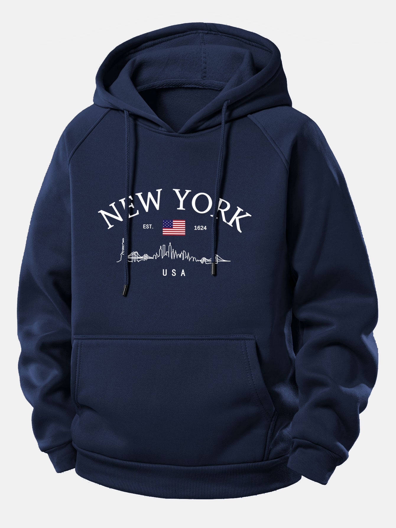 New York Druck Kordelzug Kapuzenpullover