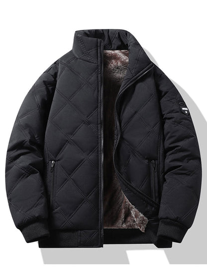 Steppjacke mit Stehkragen und Kunstfellfutter