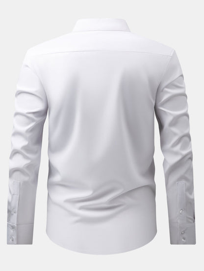 Stehkragenhemd mit verdeckter Knopfleiste und bügelfreier Pflege