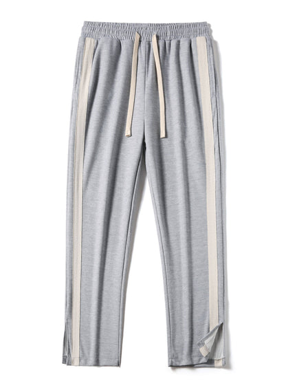 Relax Fit Farbe Block Poloshirts Kragen Sweatshirt & Schlitz Saum Streifen Hose