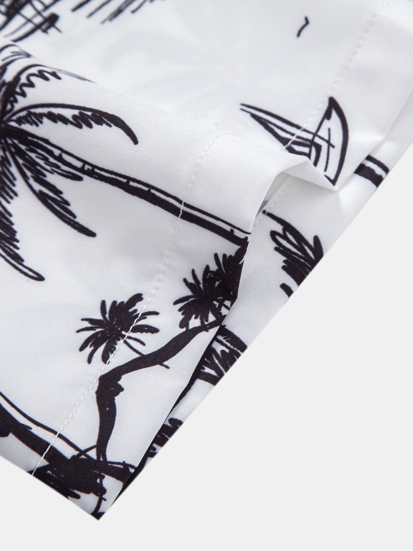 Palm Tree Island Hemd mit Knopfleiste und Kordelzug-Badeshorts