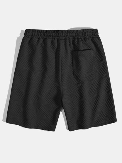 Gestreiftes Jacquard-Hemd mit Knopfleiste und Shorts mit Kordelzug