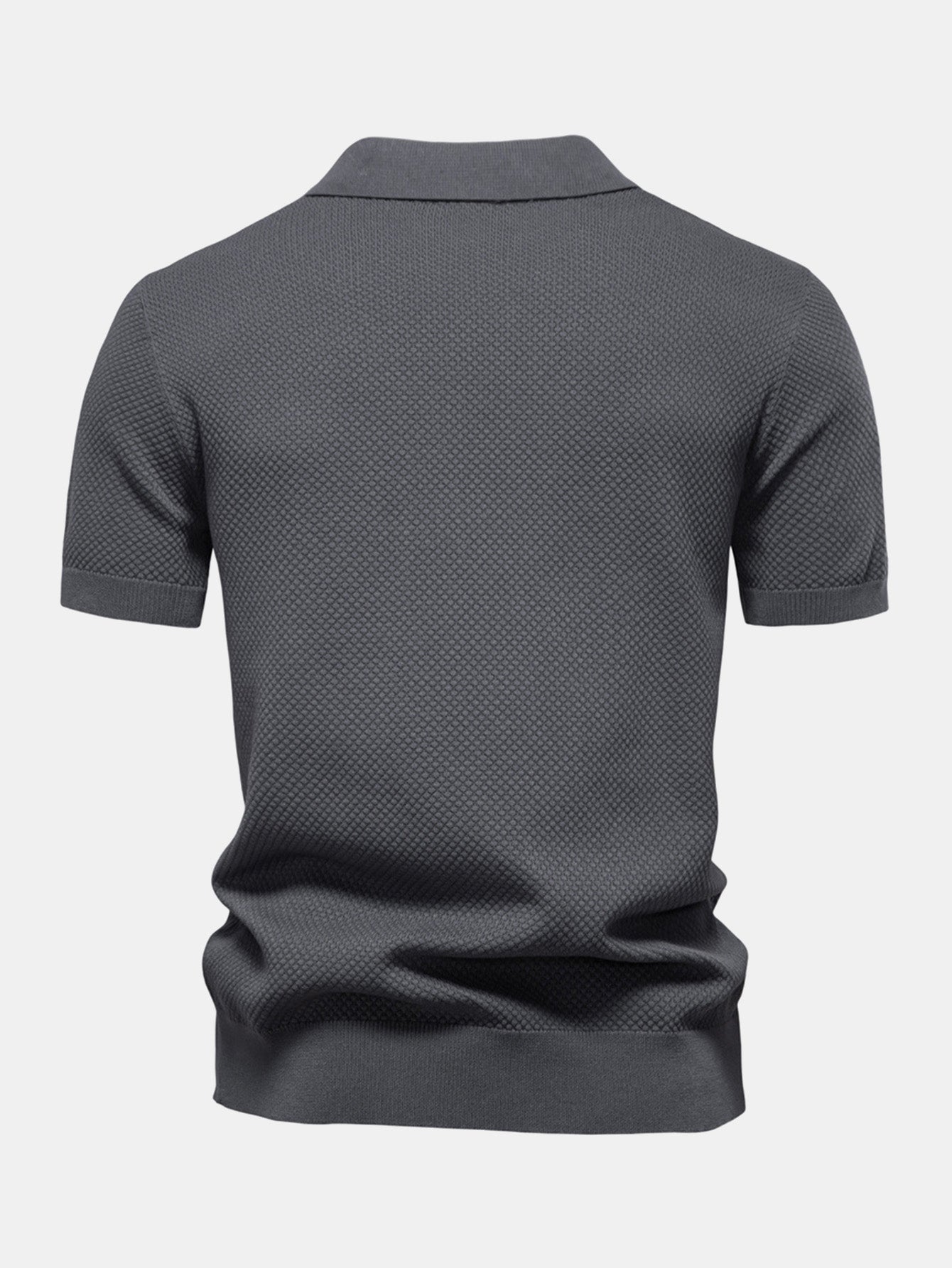 V-Neck Pineapple Pattern Knit Polo