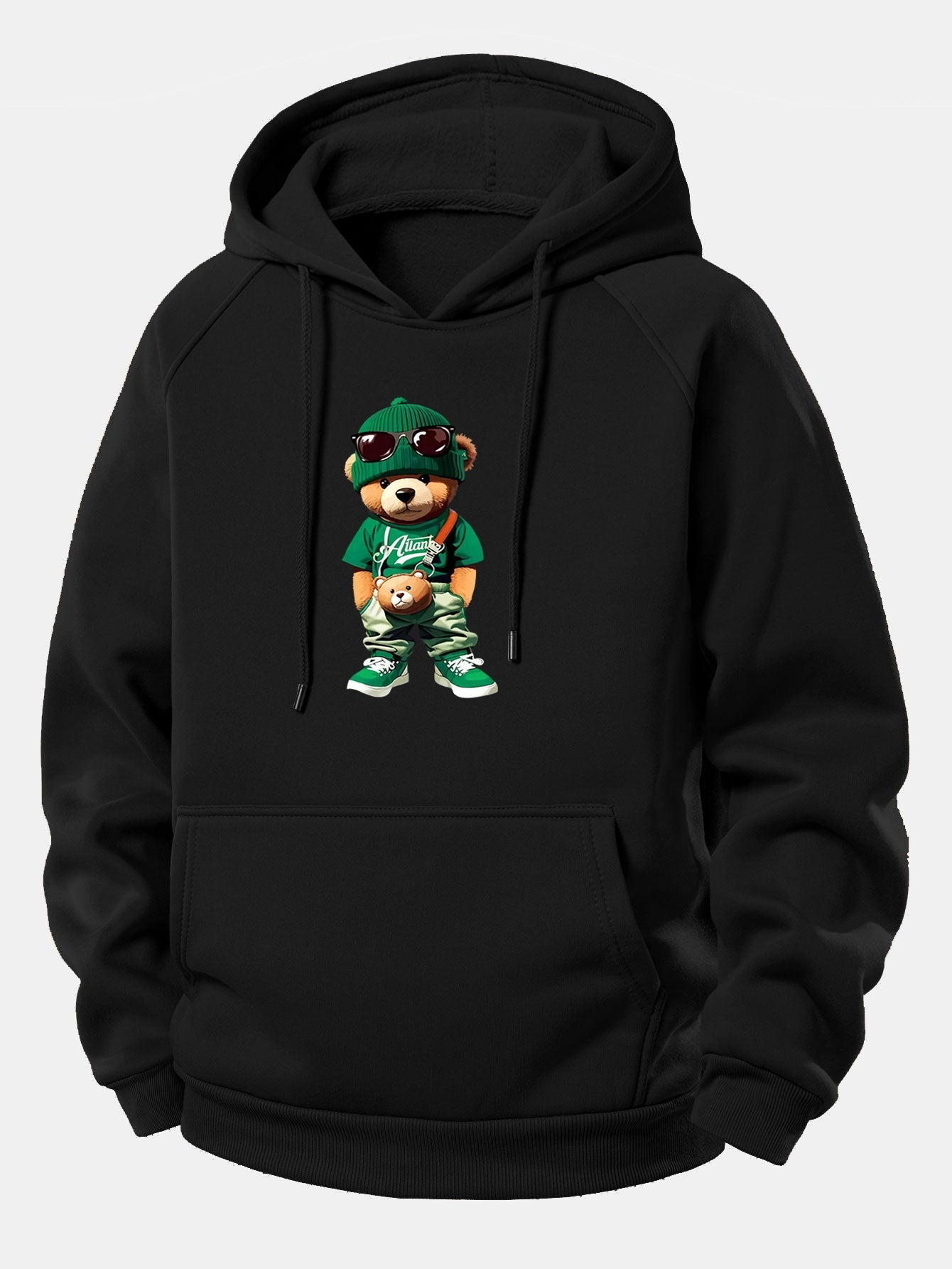 Stylischer Hoodie mit Bären-Print und Kordelzug