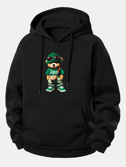 Stylischer Hoodie mit Bären-Print und Kordelzug