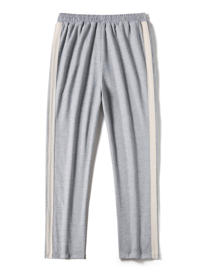 Relaxed Fit Farbblock Poloshirt mit Kragen, Sweatshirt und gestreifter Schlitzsaum-Hose