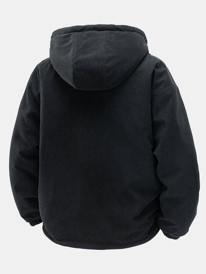 Teddy Corduroy Wendbare Kapuzenjacke