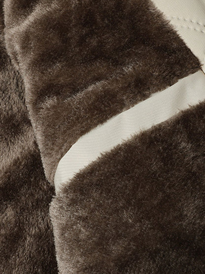 Gefütterte Kapuzenjacke mit Kunstpelz