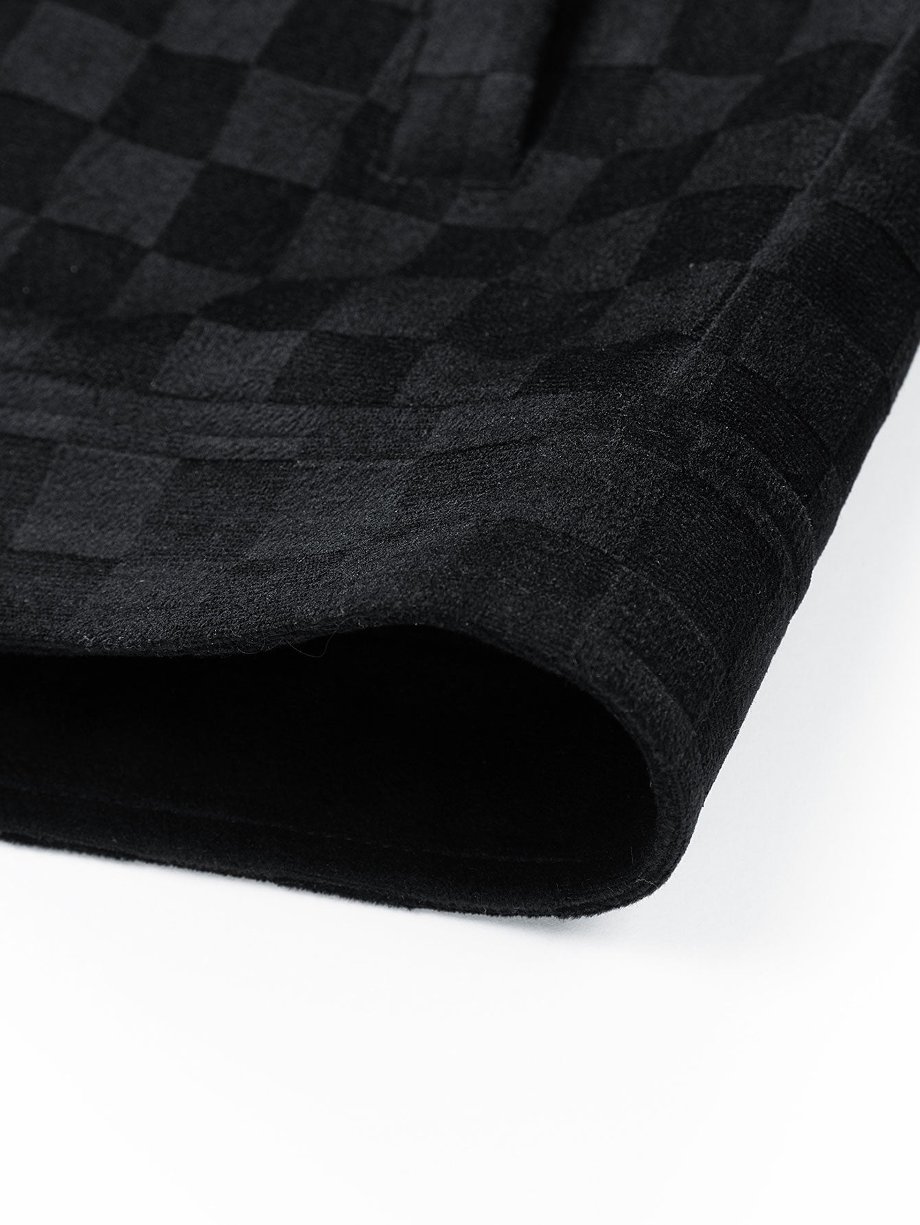 Schachbrettmuster Kunstwildlederjacke mit Taschen