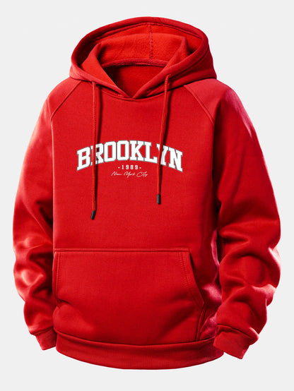 Brooklyn Print Kapuzenpullover mit Kordelzug