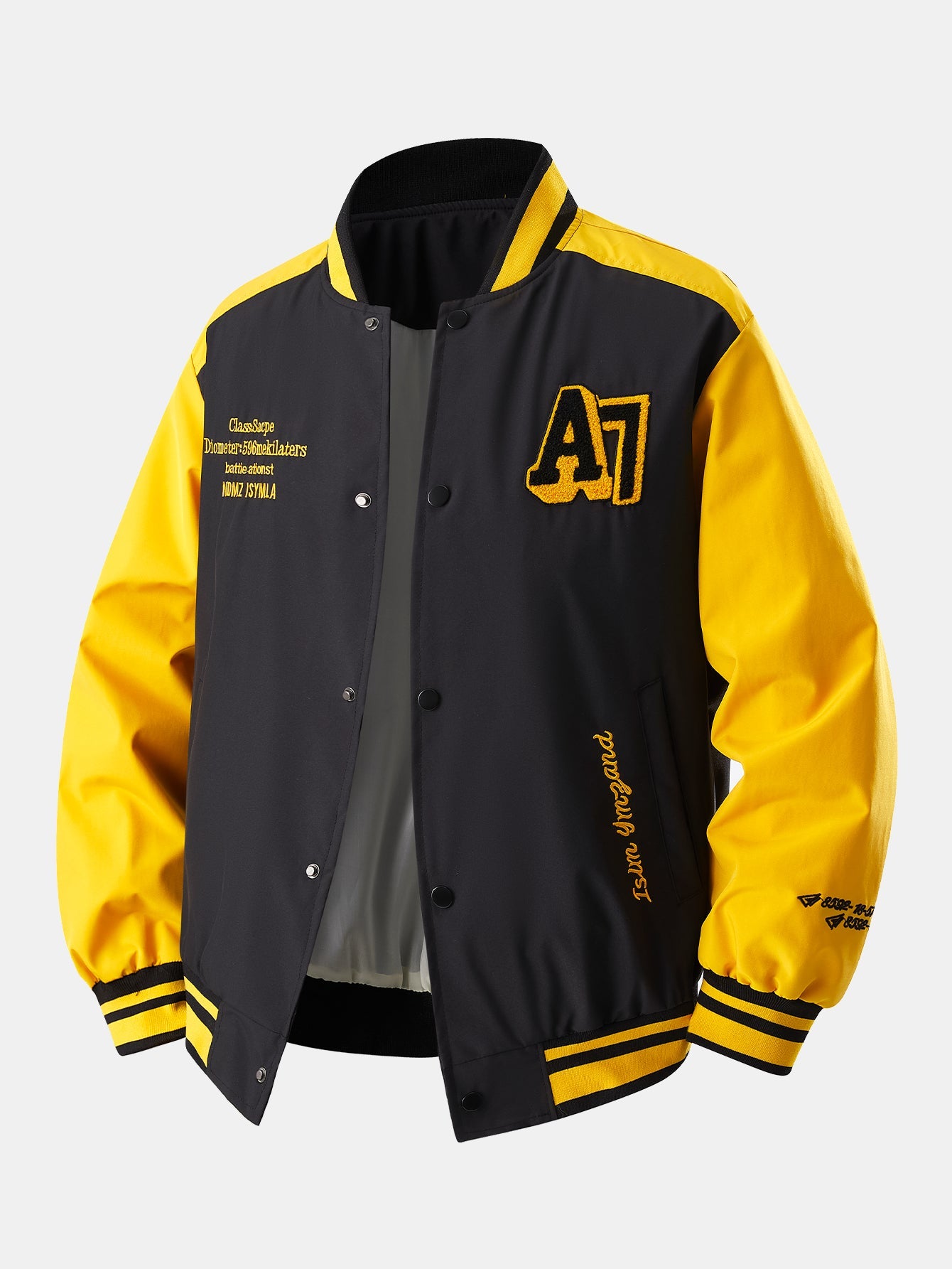 Baseballjacke im Locker-Schnitt mit kontrastierender Stickerei