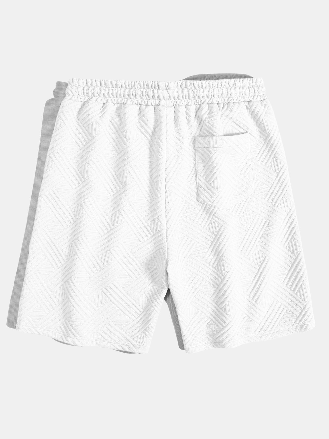 Gestreiftes Jacquard-Hemd mit Knopfleiste und Shorts mit Kordelzug